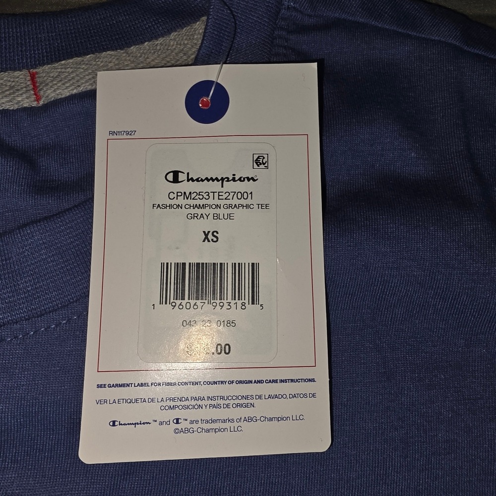 Champion Mens Graphic Tee Gray Blue Bulldog Mascot Short Sleeve XS CPM253TE27001 - Picture 4 of 7